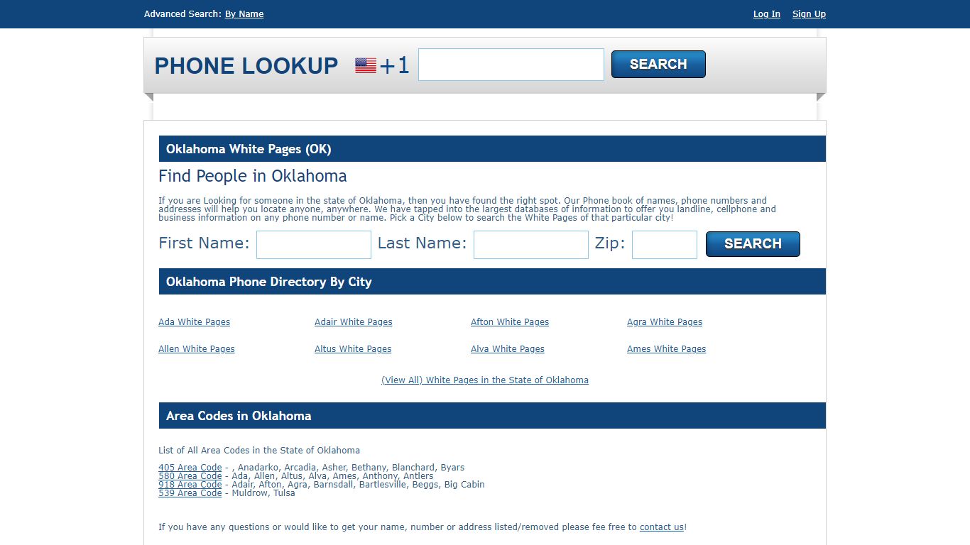 Oklahoma White Pages - OK Phone Directory Lookup